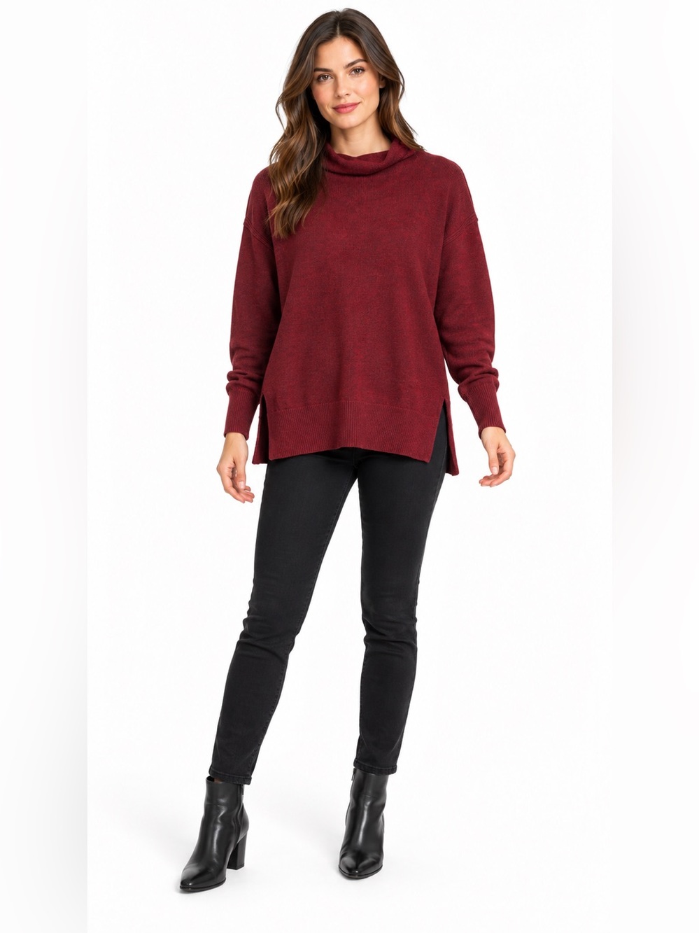 Chelsea28 Men's Wine Turtleneck Sweater
